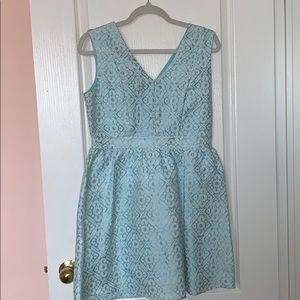 Honey blue and white dress